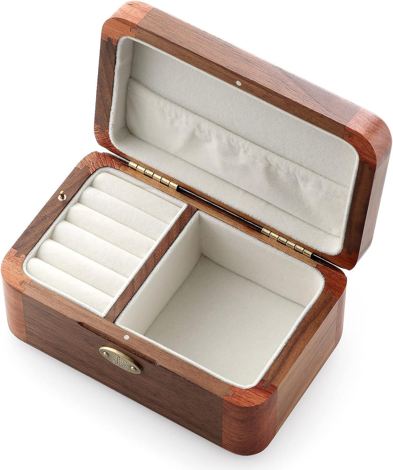 Vintage Wood Jewelry Box Music Box Trinket Box Keepsake Musical Boxs Gifts for Wedding Christmas Birthday Valentine'S Day (Walnut Wood + Rosewood Wood, Tune ; Can'T Help Falling in Love)