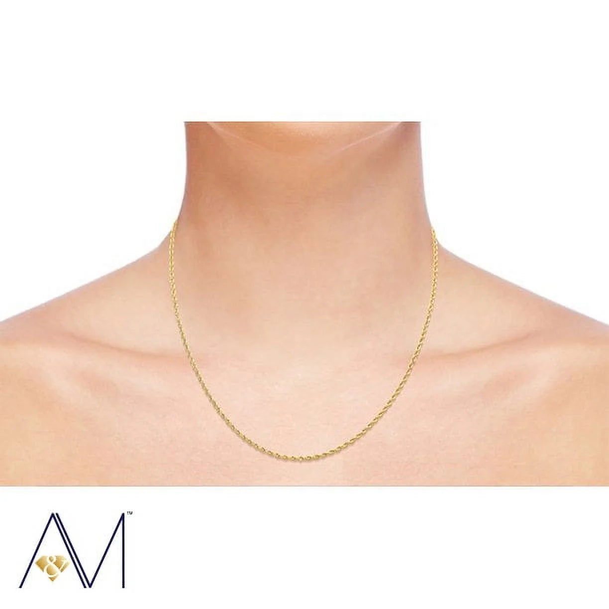 14K Yellow Gold 1.5Mm Rope Chain Necklace, 16¨C24 Inch, Lobster Clasp, Adult Unisex