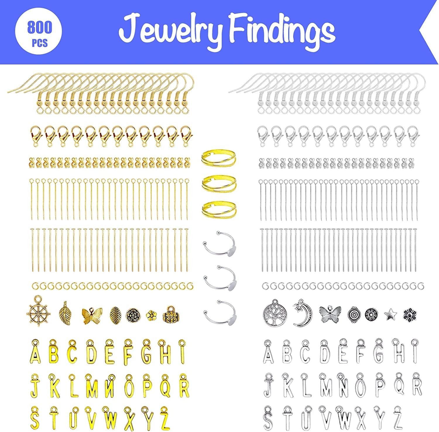 Jewelry Making Kit for - 1760 PC Crystal Beads, 800 PC Jewelry Findings, DIY Br