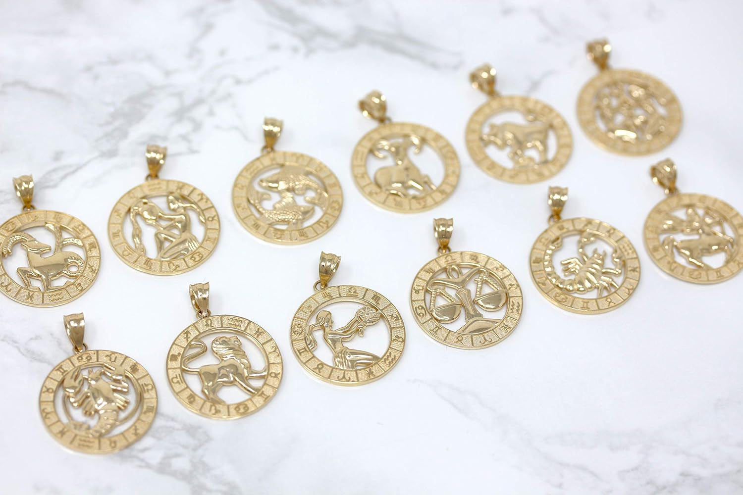 10K Yellow Gold Zodiac Pendant