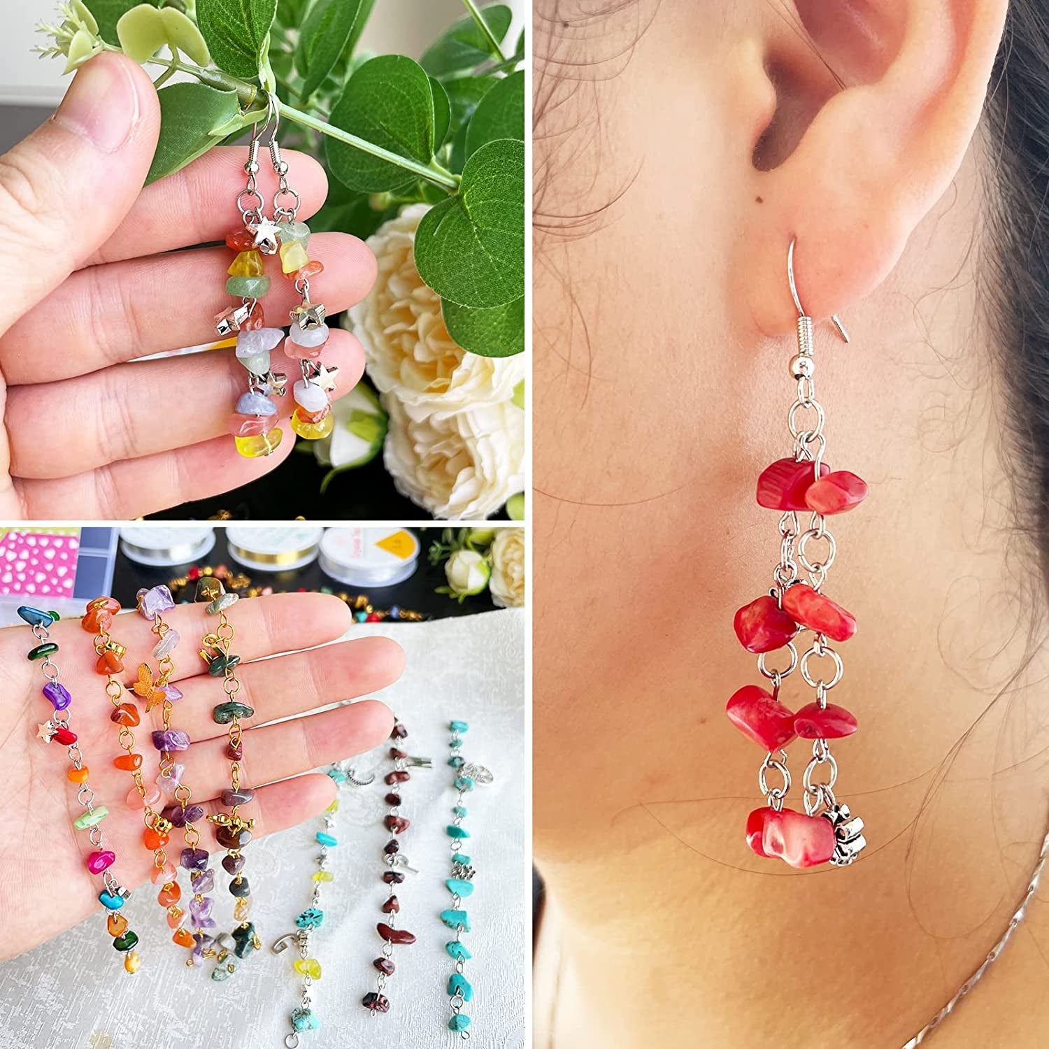 Jewelry Making Kit for - 1760 PC Crystal Beads, 800 PC Jewelry Findings, DIY Br