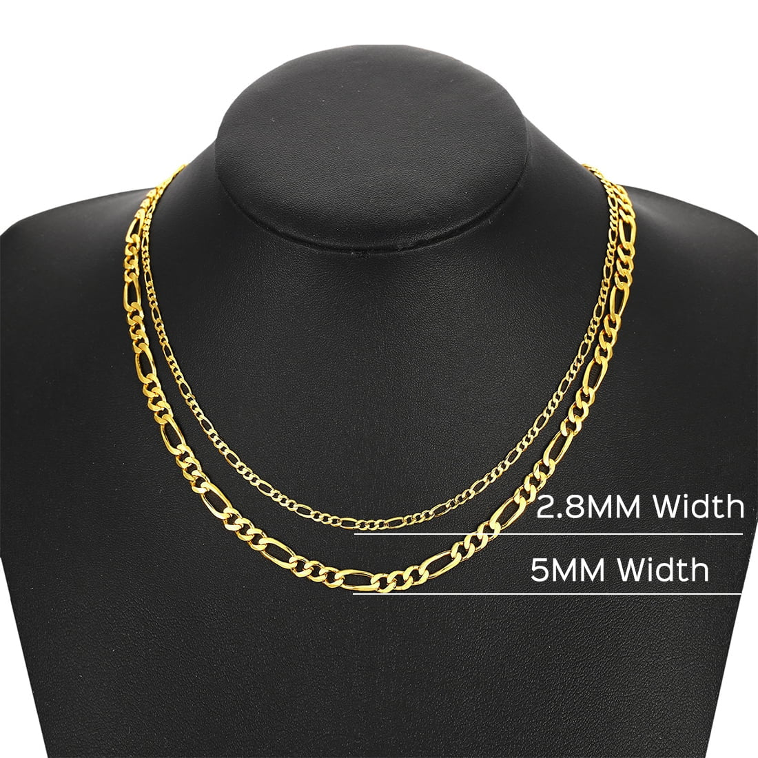 14K Gold Plated Italian 5MM Cut Figaro Necklace for Women Men, 925 Silver, Classic Style, Daily Wear, Valentine'S Day Birthday Party Gift (With Gift Box)